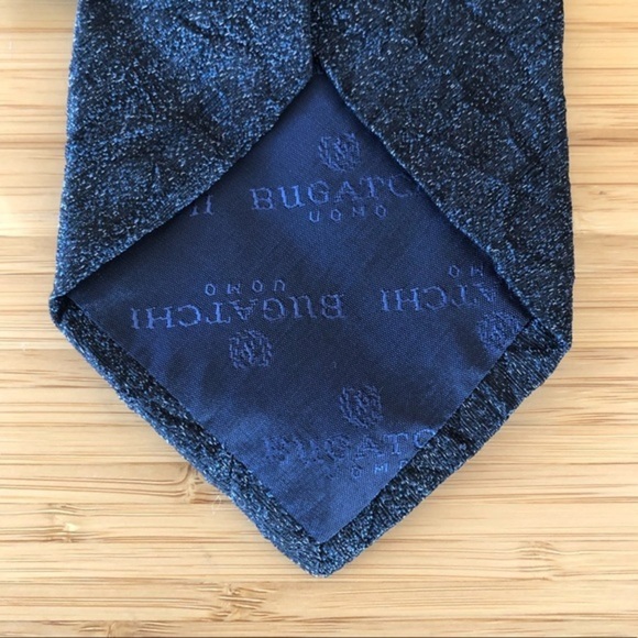 Bugatchi Cotton Tie In Minimal Dark Blue! - Picture 3 of 6